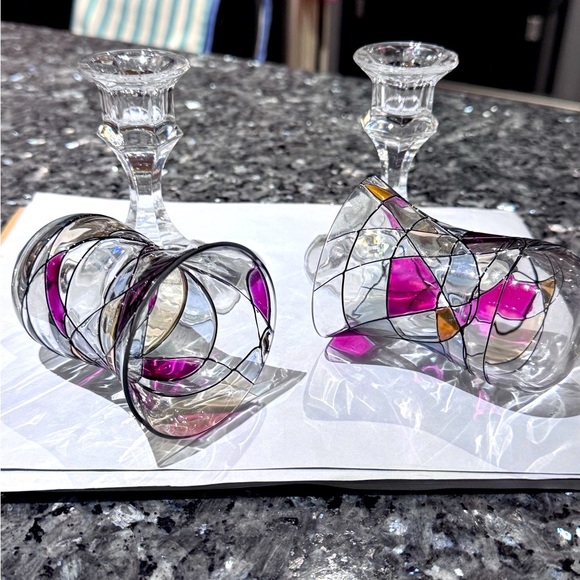 ✨ Vintage Partylite Mosaic Stemmed Votive Candle Holders – Rare & Unused”✨ - Picture 8 of 16